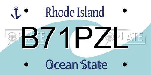 B71PZL Rhode Island License Plate