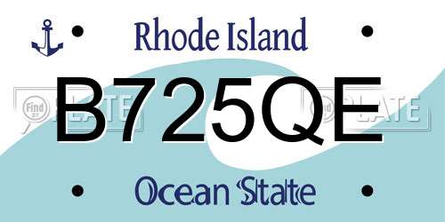 B725QE Rhode Island License Plate