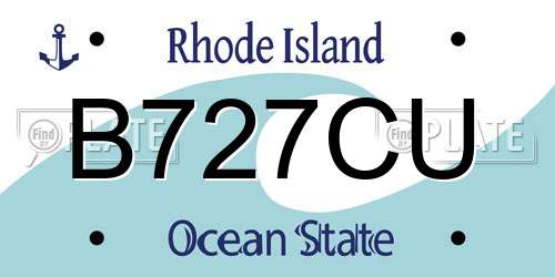 B727CU Rhode Island License Plate