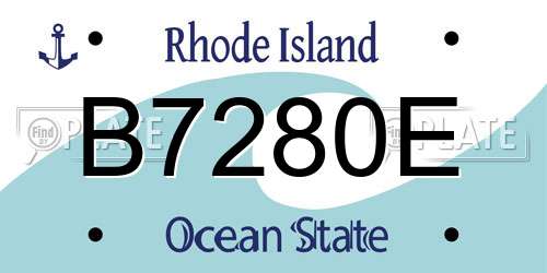 B7280E Rhode Island License Plate