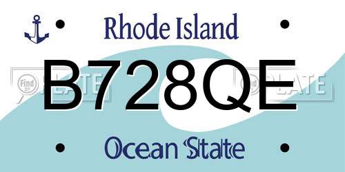 B728QE Rhode Island License Plate