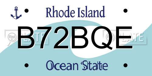 B72BQE Rhode Island License Plate