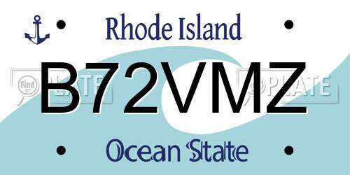 B72VMZ Rhode Island License Plate