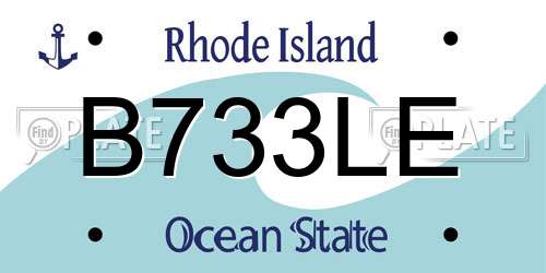 B733LE Rhode Island License Plate