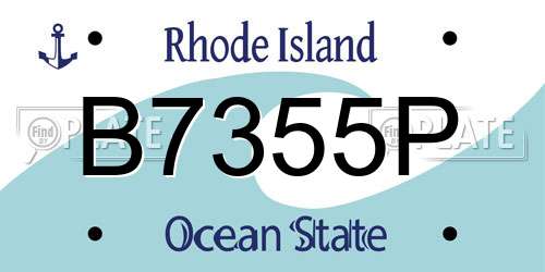 B7355P Rhode Island License Plate