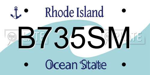 B735SM Rhode Island License Plate