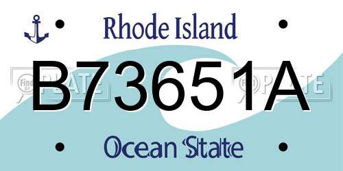 B73651A Rhode Island License Plate
