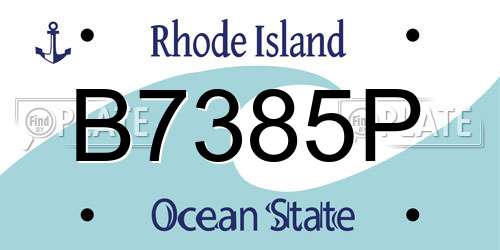 B7385P Rhode Island License Plate