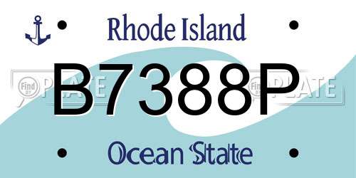 B7388P Rhode Island License Plate