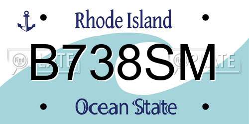 B738SM Rhode Island License Plate