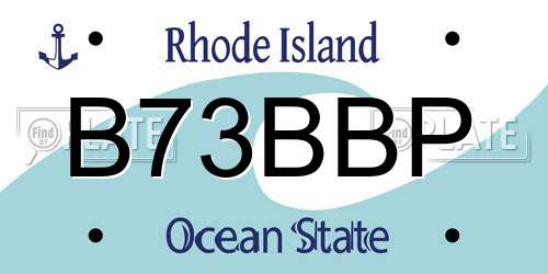 B73BBP Rhode Island License Plate