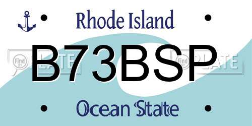 B73BSP Rhode Island License Plate