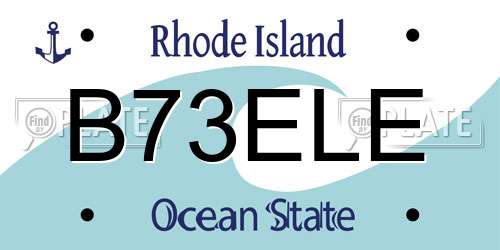 B73ELE Rhode Island License Plate