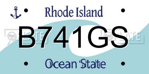 B741GS Rhode Island License Plate