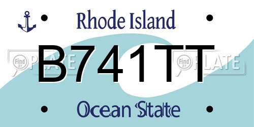B741TT Rhode Island License Plate