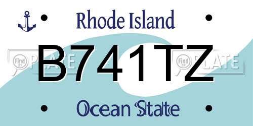 B741TZ Rhode Island License Plate