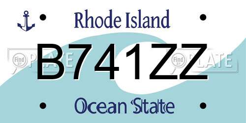 B741ZZ Rhode Island License Plate