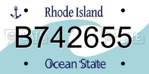 B742655 Rhode Island License Plate