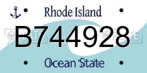 B744928 Rhode Island License Plate