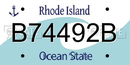 B74492B Rhode Island License Plate
