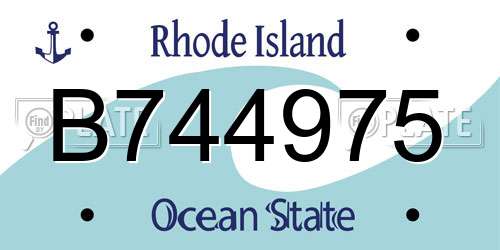 B744975 Rhode Island License Plate