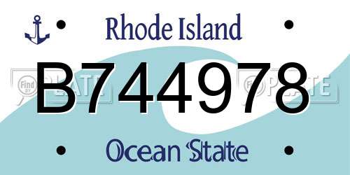 B744978 Rhode Island License Plate