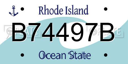B74497B Rhode Island License Plate