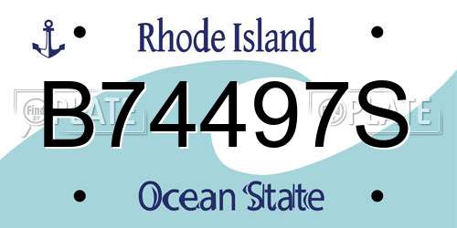 B74497S Rhode Island License Plate