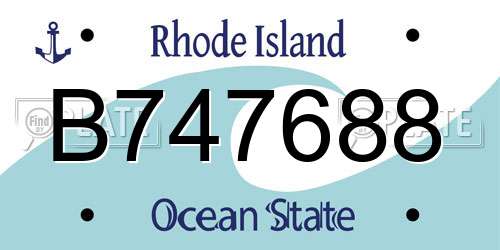 B747688 Rhode Island License Plate