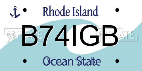 B74IGB Rhode Island License Plate