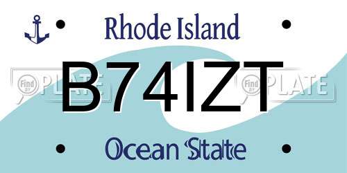 B74IZT Rhode Island License Plate