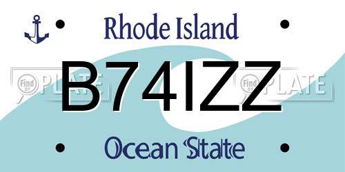 B74IZZ Rhode Island License Plate