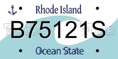 B75121S Rhode Island License Plate