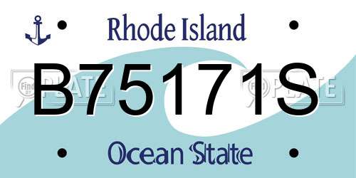 B75171S Rhode Island License Plate