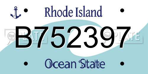 B752397 Rhode Island License Plate
