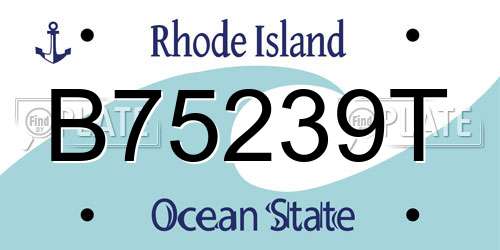 B75239T Rhode Island License Plate