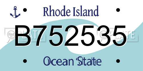 B752535 Rhode Island License Plate