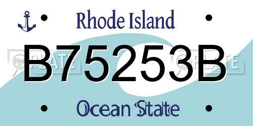 B75253B Rhode Island License Plate