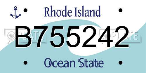 B755242 Rhode Island License Plate