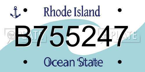 B755247 Rhode Island License Plate