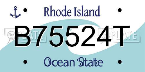 B75524T Rhode Island License Plate