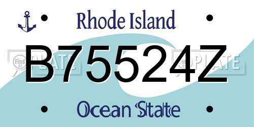 B75524Z Rhode Island License Plate