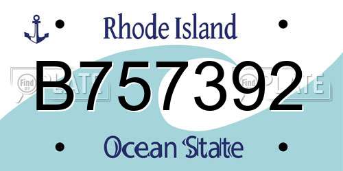 B757392 Rhode Island License Plate