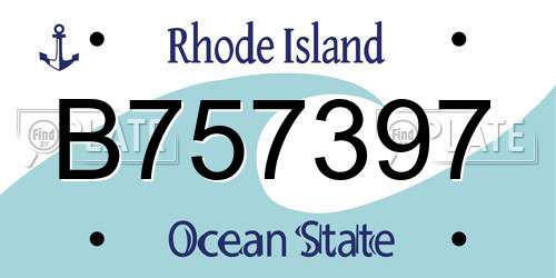 B757397 Rhode Island License Plate
