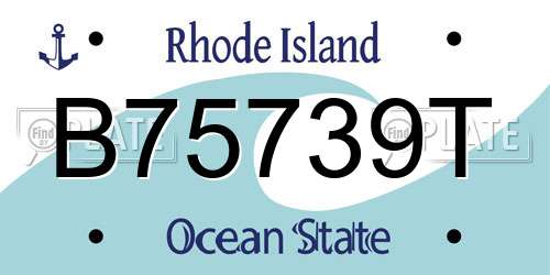 B75739T Rhode Island License Plate