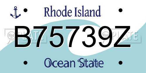 B75739Z Rhode Island License Plate