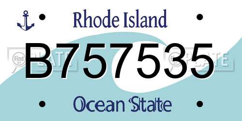 B757535 Rhode Island License Plate