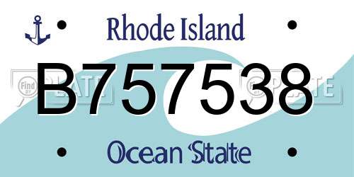 B757538 Rhode Island License Plate