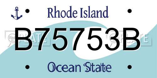 B75753B Rhode Island License Plate