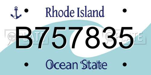 B757835 Rhode Island License Plate
